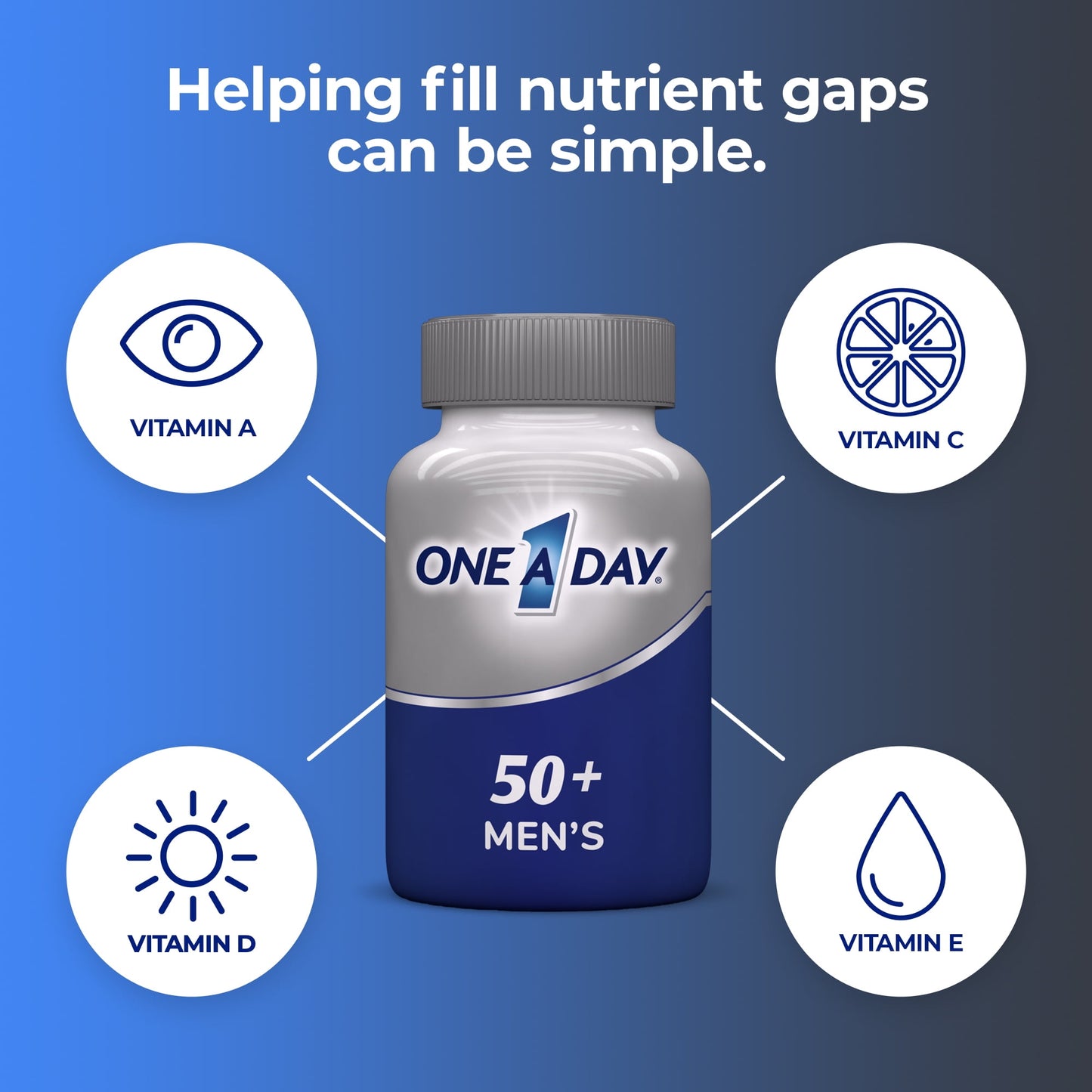 One A Day Men's 50+ Multivitamin Tablets, Multivitamins for Men, 100 Ct