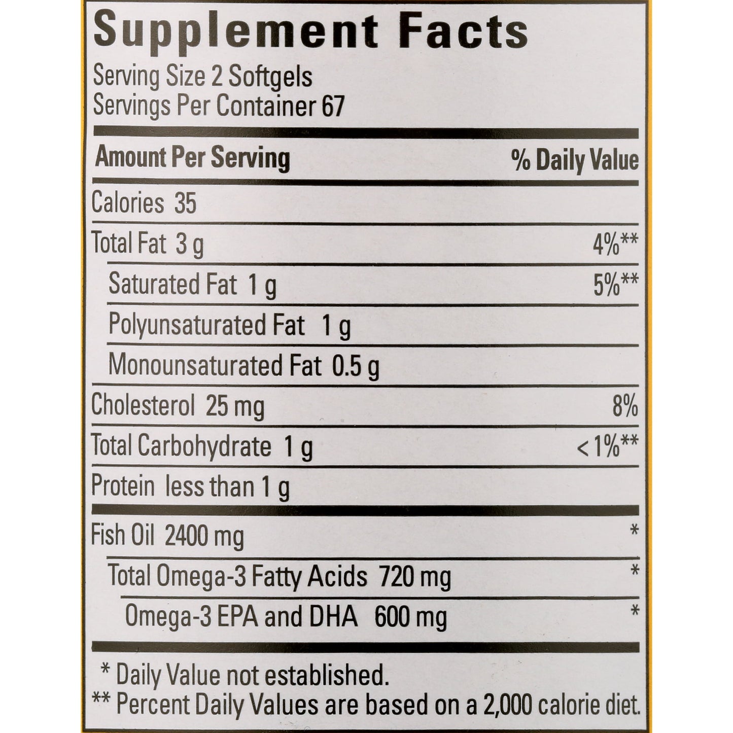 Nature Made Fish Oil 2400mg Per Serving Softgels, Omega 3 Fish Oil Supplements, 134 Count