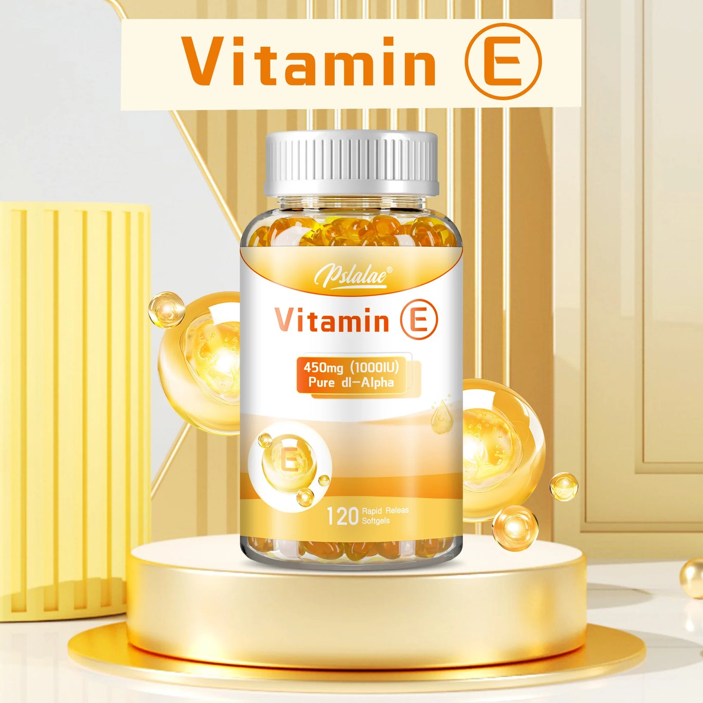 Vitamin E Capsules 450mg - Anti-aging, Support Skin, Heart and Immune Health - 120 Capsules