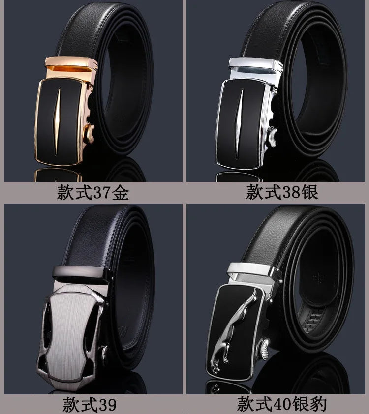 New Men's Genuine Leather Belts Automatic Buckle Cowhide Luxury Belt Business Casual High Quality Designer Male Waistband 3.5cm