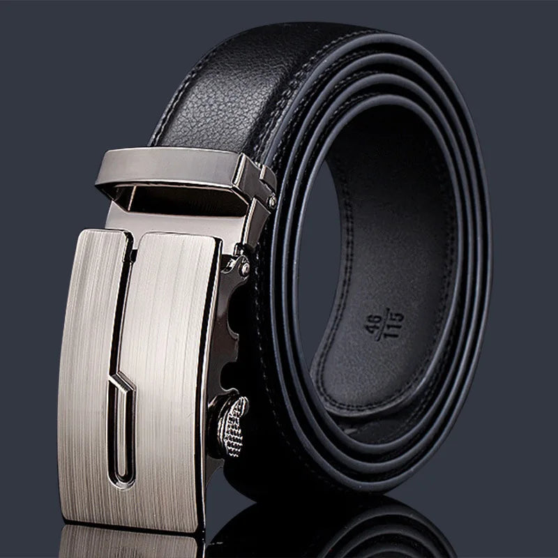 New Men's Genuine Leather Belts Automatic Buckle Cowhide Luxury Belt Business Casual High Quality Designer Male Waistband 3.5cm