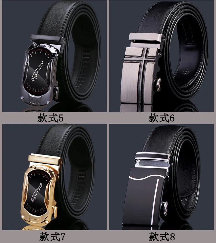 New Men's Genuine Leather Belts Automatic Buckle Cowhide Luxury Belt Business Casual High Quality Designer Male Waistband 3.5cm