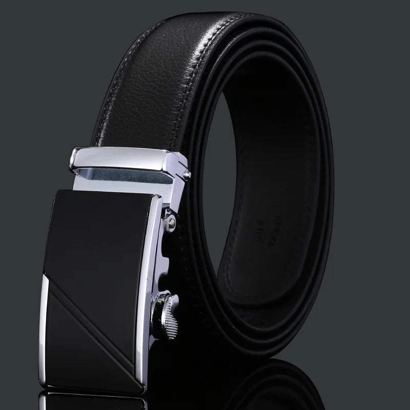 New Men's Genuine Leather Belts Automatic Buckle Cowhide Luxury Belt Business Casual High Quality Designer Male Waistband 3.5cm