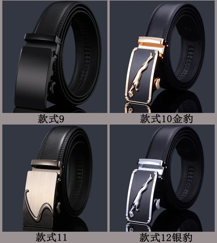 New Men's Genuine Leather Belts Automatic Buckle Cowhide Luxury Belt Business Casual High Quality Designer Male Waistband 3.5cm