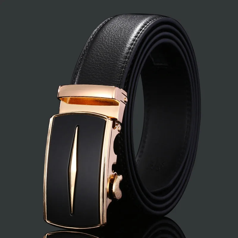 New Men's Genuine Leather Belts Automatic Buckle Cowhide Luxury Belt Business Casual High Quality Designer Male Waistband 3.5cm