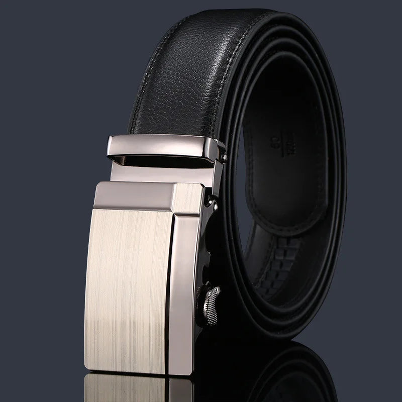 New Men's Genuine Leather Belts Automatic Buckle Cowhide Luxury Belt Business Casual High Quality Designer Male Waistband 3.5cm