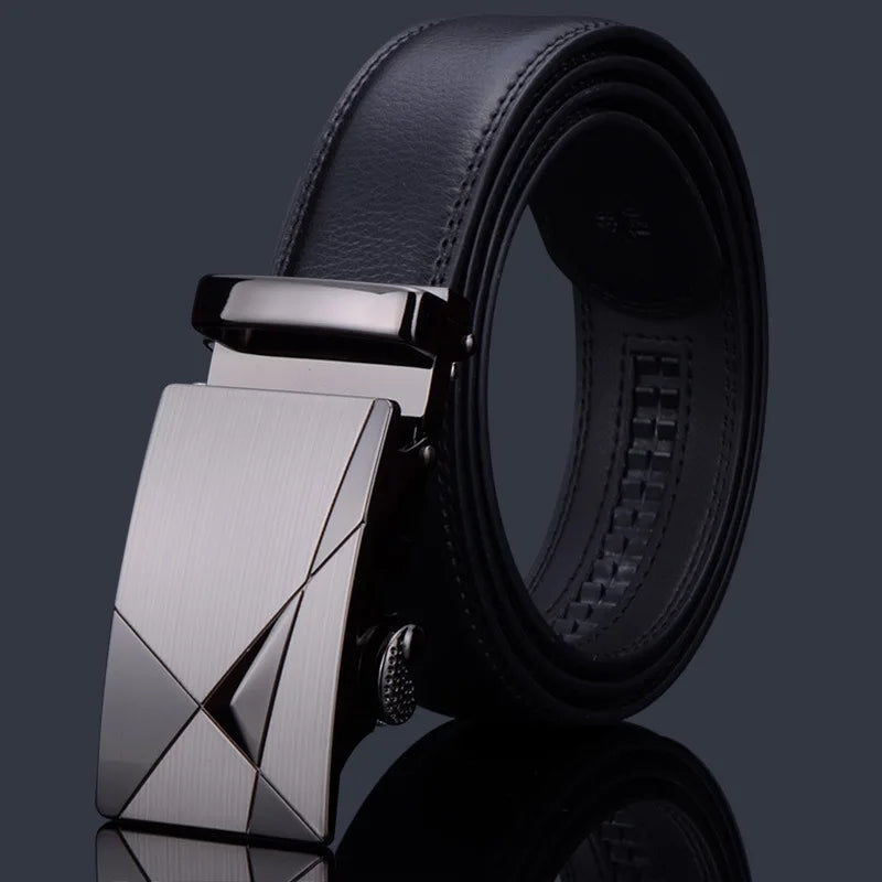 New Men's Genuine Leather Belts Automatic Buckle Cowhide Luxury Belt Business Casual High Quality Designer Male Waistband 3.5cm