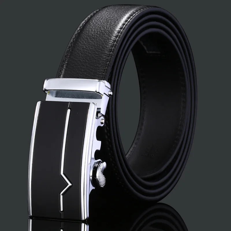 New Men's Genuine Leather Belts Automatic Buckle Cowhide Luxury Belt Business Casual High Quality Designer Male Waistband 3.5cm