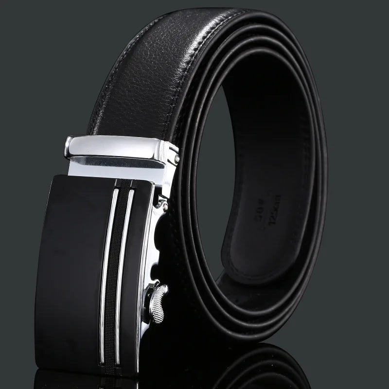 New Men's Genuine Leather Belts Automatic Buckle Cowhide Luxury Belt Business Casual High Quality Designer Male Waistband 3.5cm