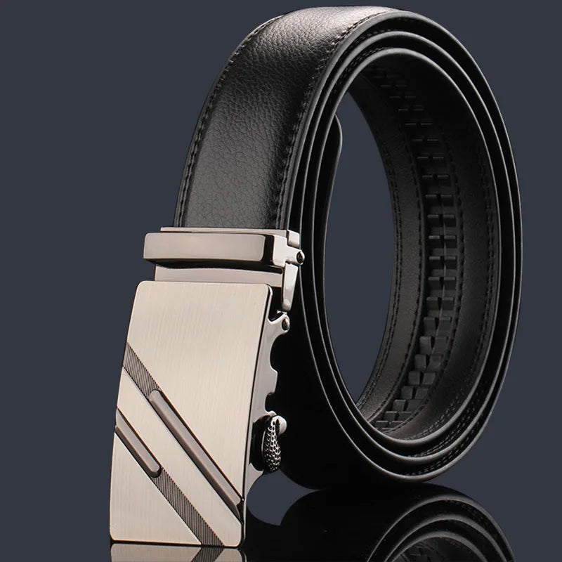 New Men's Genuine Leather Belts Automatic Buckle Cowhide Luxury Belt Business Casual High Quality Designer Male Waistband 3.5cm