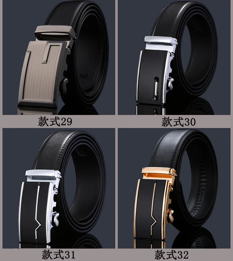 New Men's Genuine Leather Belts Automatic Buckle Cowhide Luxury Belt Business Casual High Quality Designer Male Waistband 3.5cm