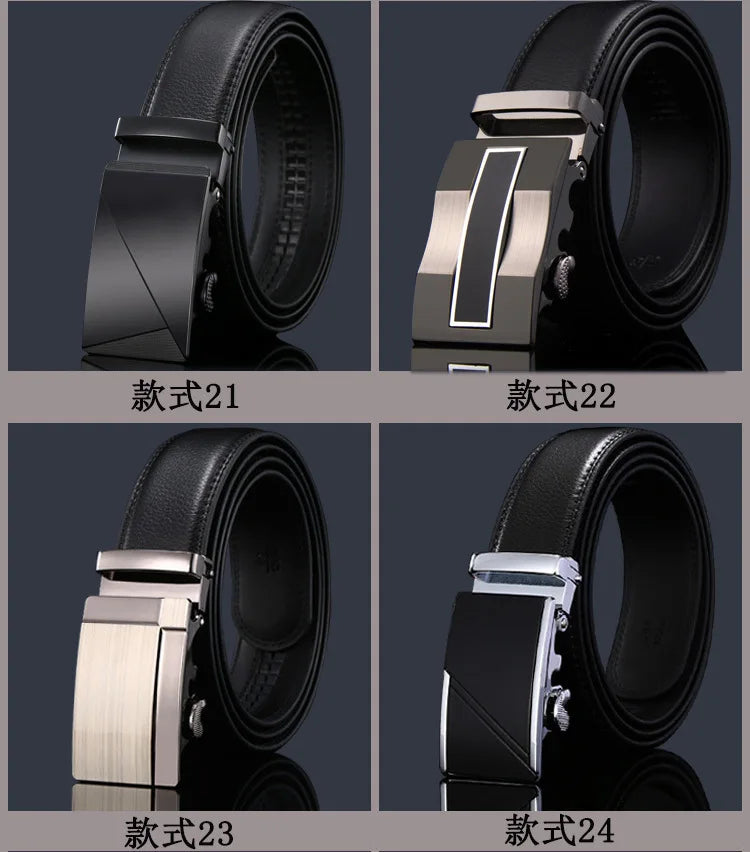 New Men's Genuine Leather Belts Automatic Buckle Cowhide Luxury Belt Business Casual High Quality Designer Male Waistband 3.5cm