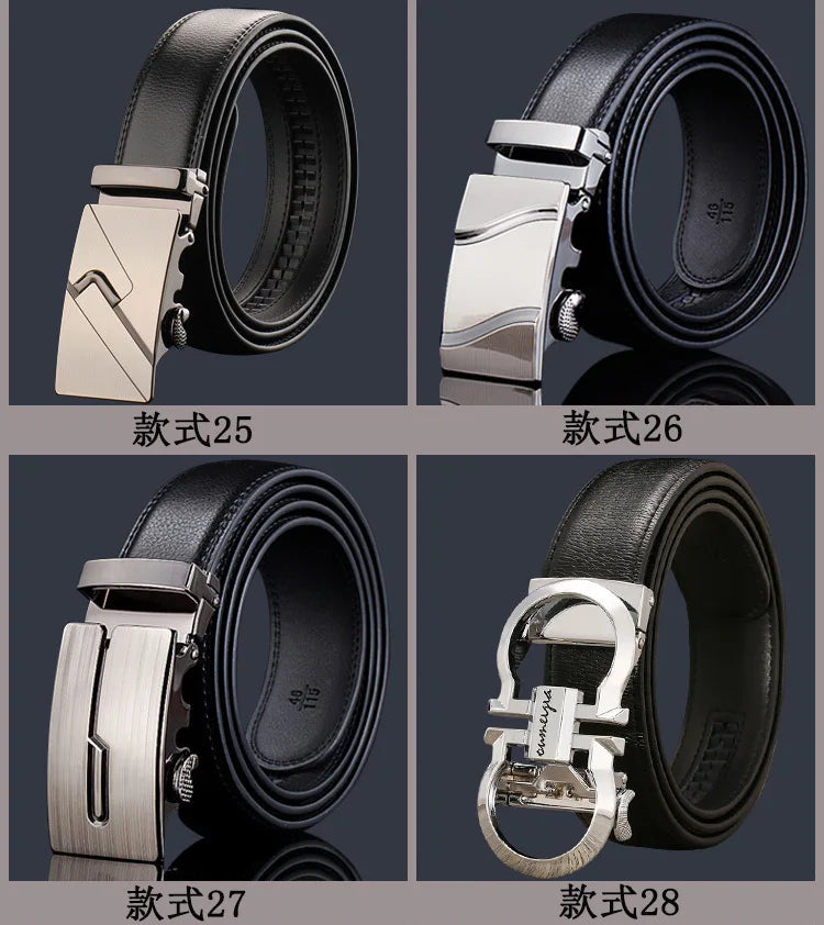 New Men's Genuine Leather Belts Automatic Buckle Cowhide Luxury Belt Business Casual High Quality Designer Male Waistband 3.5cm