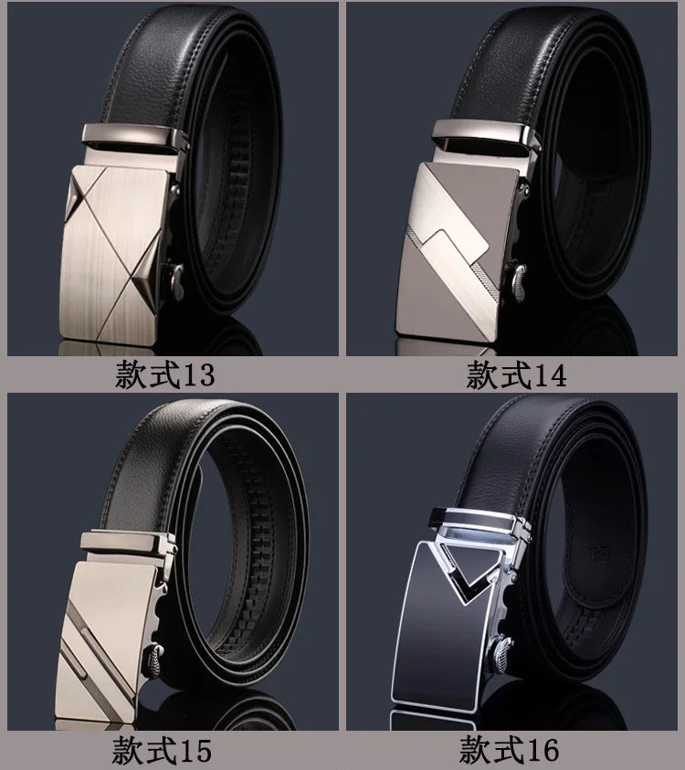 New Men's Genuine Leather Belts Automatic Buckle Cowhide Luxury Belt Business Casual High Quality Designer Male Waistband 3.5cm