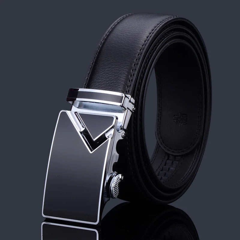 New Men's Genuine Leather Belts Automatic Buckle Cowhide Luxury Belt Business Casual High Quality Designer Male Waistband 3.5cm