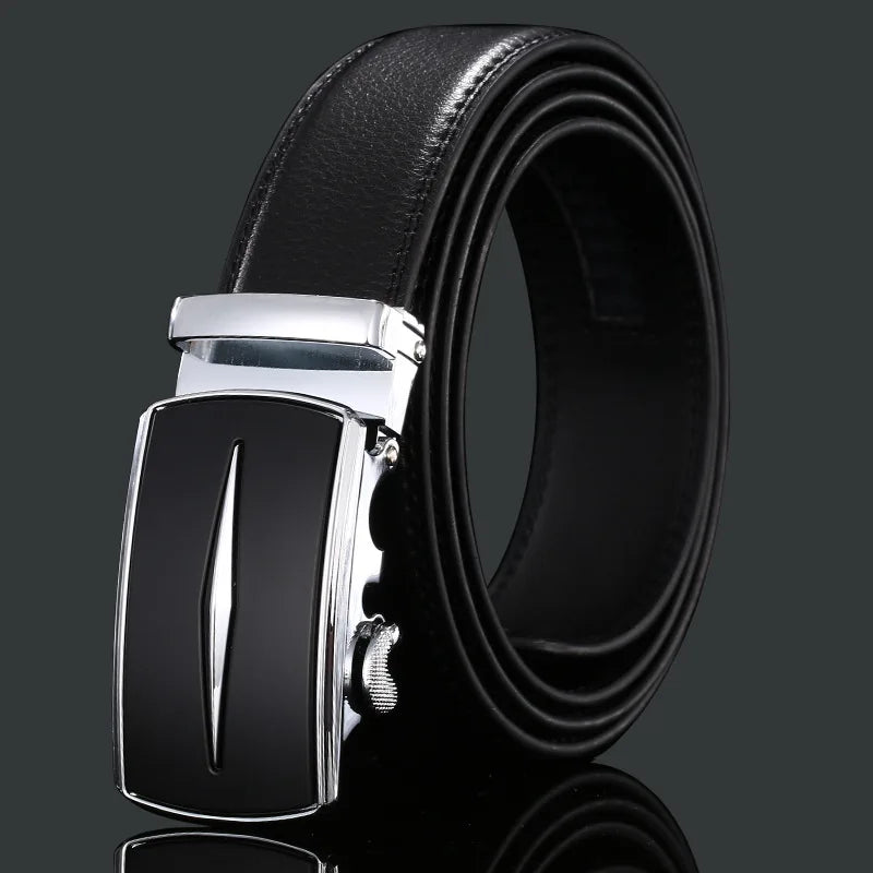 New Men's Genuine Leather Belts Automatic Buckle Cowhide Luxury Belt Business Casual High Quality Designer Male Waistband 3.5cm