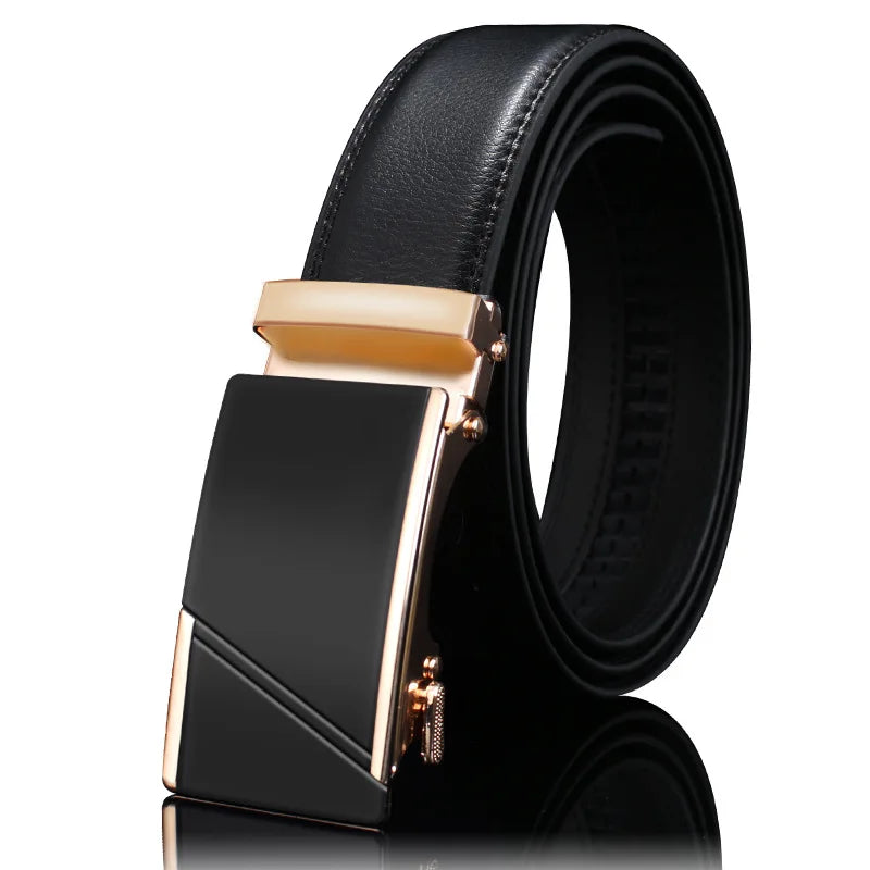 New Men's Genuine Leather Belts Automatic Buckle Cowhide Luxury Belt Business Casual High Quality Designer Male Waistband 3.5cm