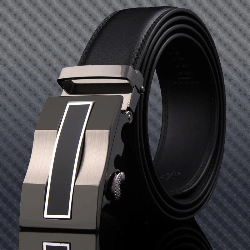 New Men's Genuine Leather Belts Automatic Buckle Cowhide Luxury Belt Business Casual High Quality Designer Male Waistband 3.5cm