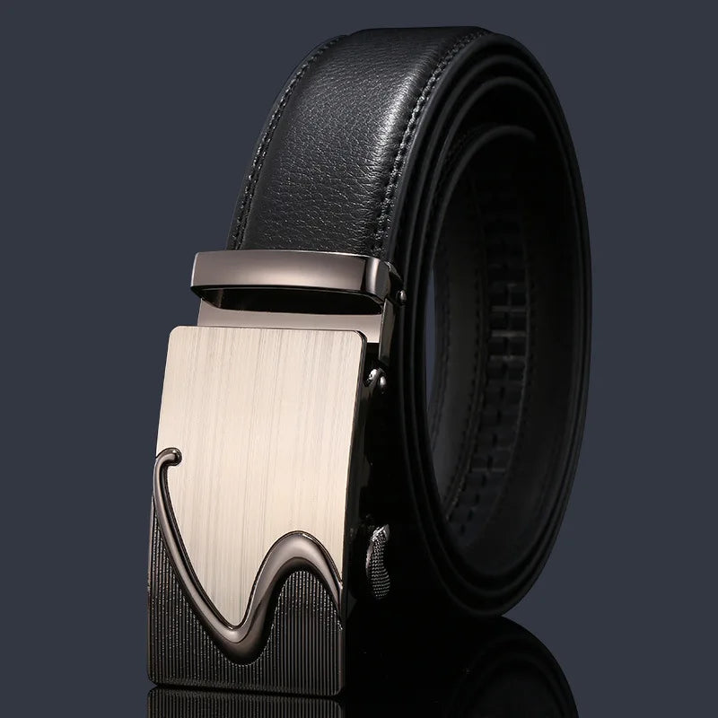 New Men's Genuine Leather Belts Automatic Buckle Cowhide Luxury Belt Business Casual High Quality Designer Male Waistband 3.5cm