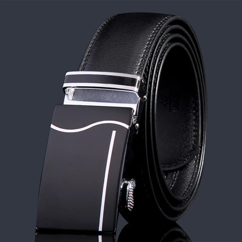 New Men's Genuine Leather Belts Automatic Buckle Cowhide Luxury Belt Business Casual High Quality Designer Male Waistband 3.5cm