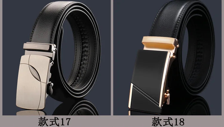 New Men's Genuine Leather Belts Automatic Buckle Cowhide Luxury Belt Business Casual High Quality Designer Male Waistband 3.5cm