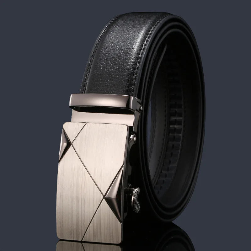 New Men's Genuine Leather Belts Automatic Buckle Cowhide Luxury Belt Business Casual High Quality Designer Male Waistband 3.5cm