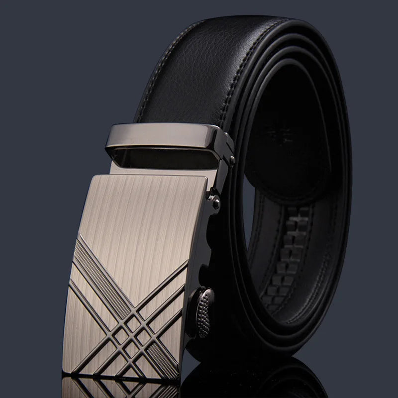 New Men's Genuine Leather Belts Automatic Buckle Cowhide Luxury Belt Business Casual High Quality Designer Male Waistband 3.5cm