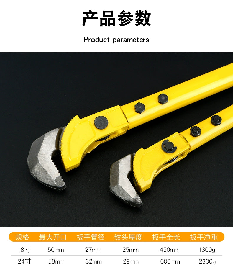 Quick Steel Wrench Straight Thread Universal Nipper for Pipe Heavy Multi-Functional Stillson Wrench Water Nipper for Pipe Pliers Tool