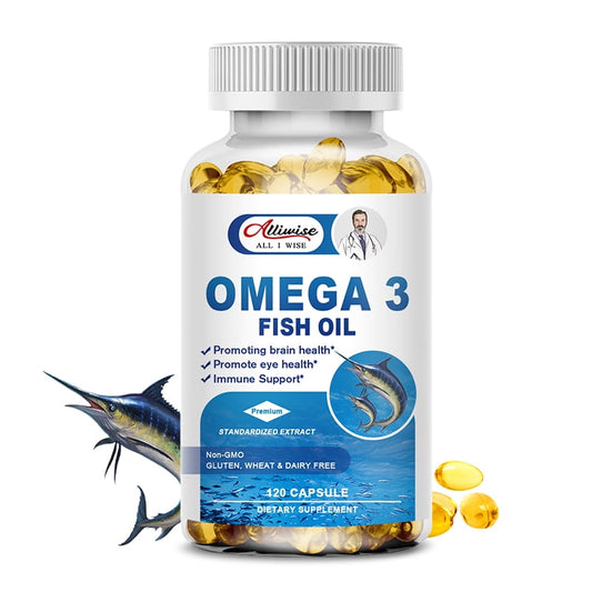 Omega 3 Fish Oil | 3600 mg EPA & DHA | Over 2100mg of Omega 3 Fatty Acids | 1300mg EPA + 860mg DHA | Premium Burpless Softgel Supplements (120 Ct)