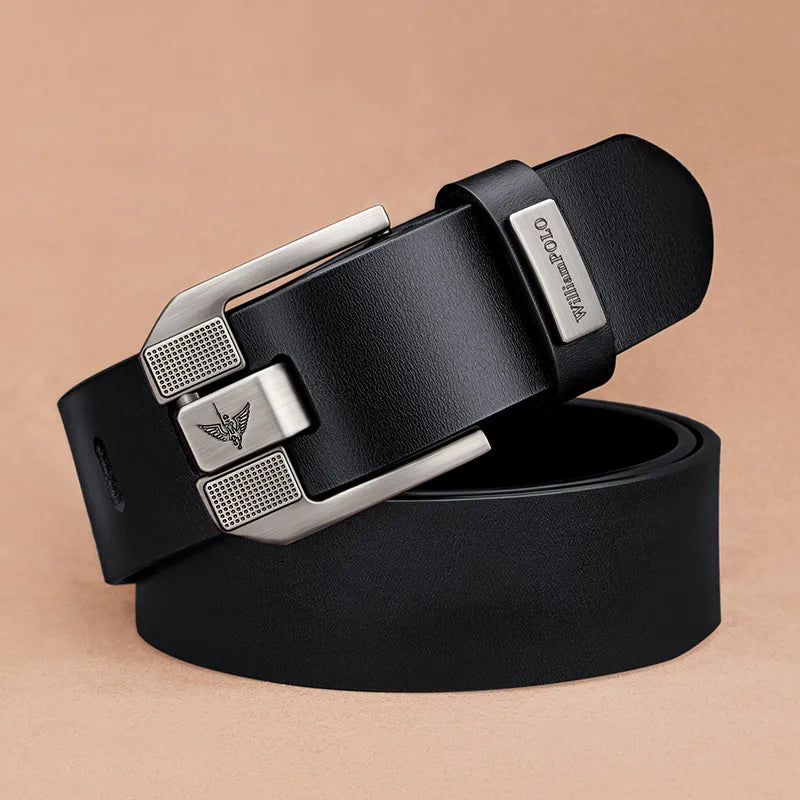 Men's casual belt fashion needle buckle cowhide belt retro style pants belt