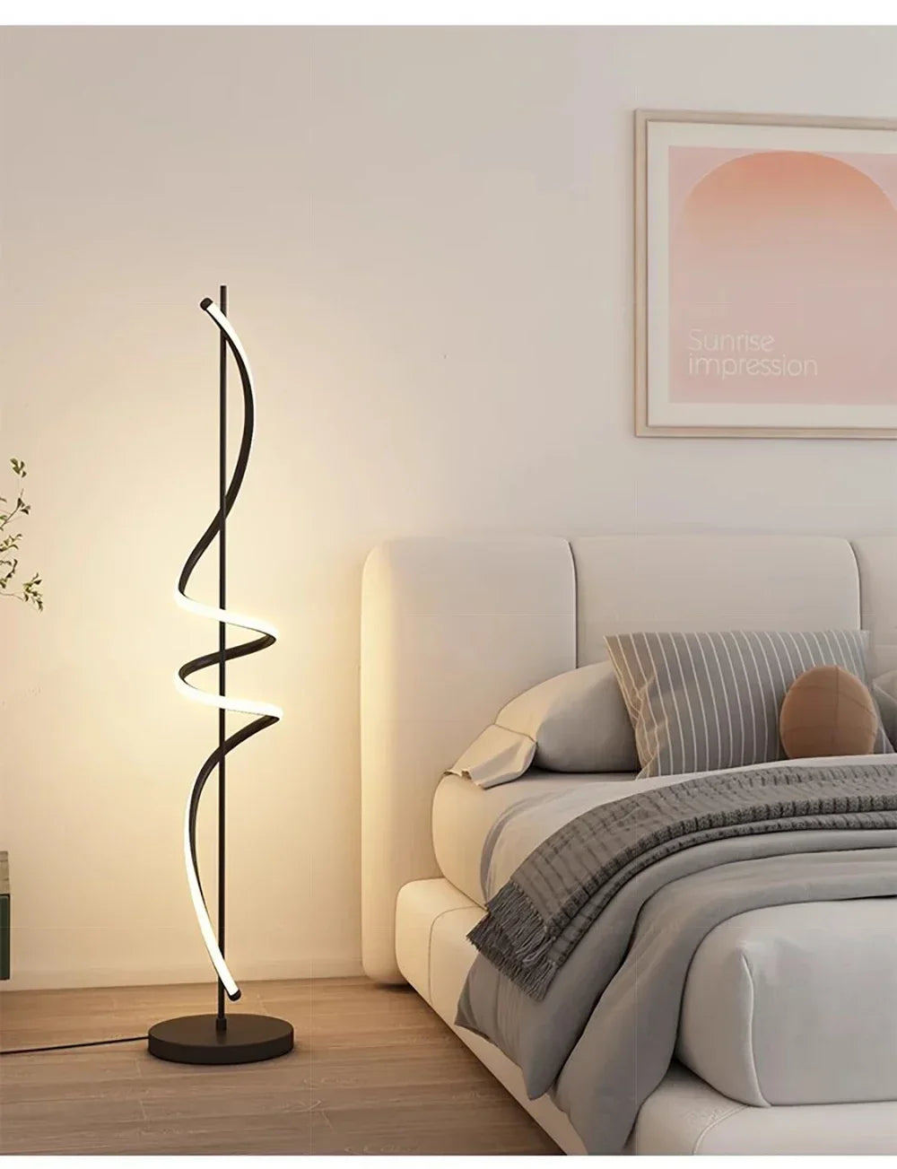 Nordic Rotate Design Aluminum Material Floor Lamps Dimmable for Living Dining Room Bedroom Sofa Simple Stair Home Decor Fixture