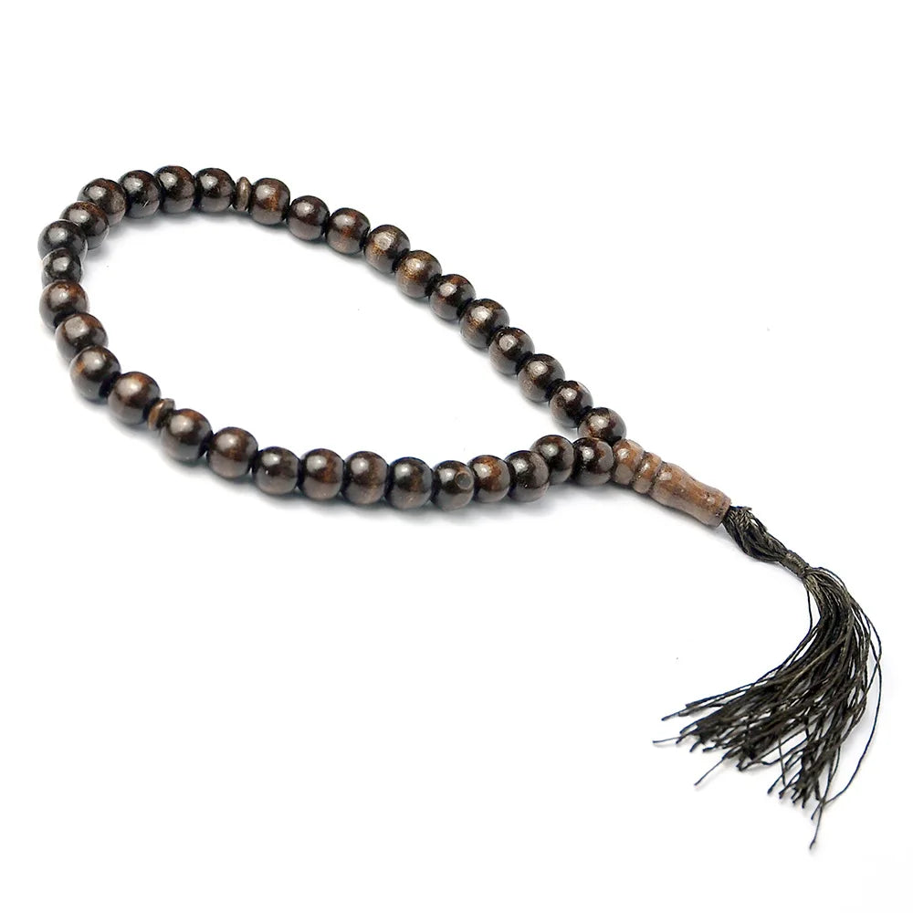 Natural Wood Muslim Man Tasbih Prayer Beads Islamic Wooden Eid Ramadan Subhah Masbahah Quality Jewelry Gifts Rosary 33/99 Beads