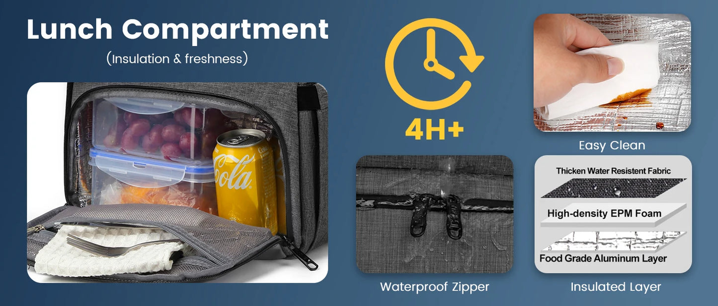 Lunch Backpack Insulated Cooler Picnic Bag Multifunctional Travel Bag Large Capacity Outdoor Picnic Camping Waterproof Backpack