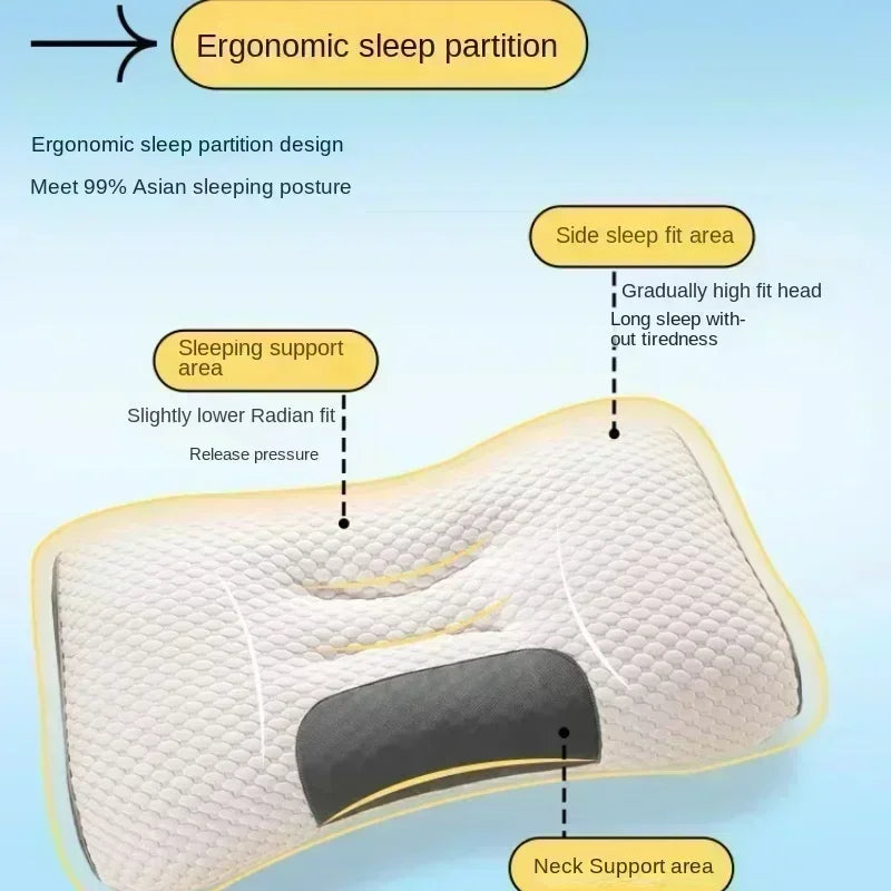 New Neck Pillow Help Sleep and Protect The Neck Cervical Orthopedic Household Soybean Fiber Massage SPA Pillow for Sleeping