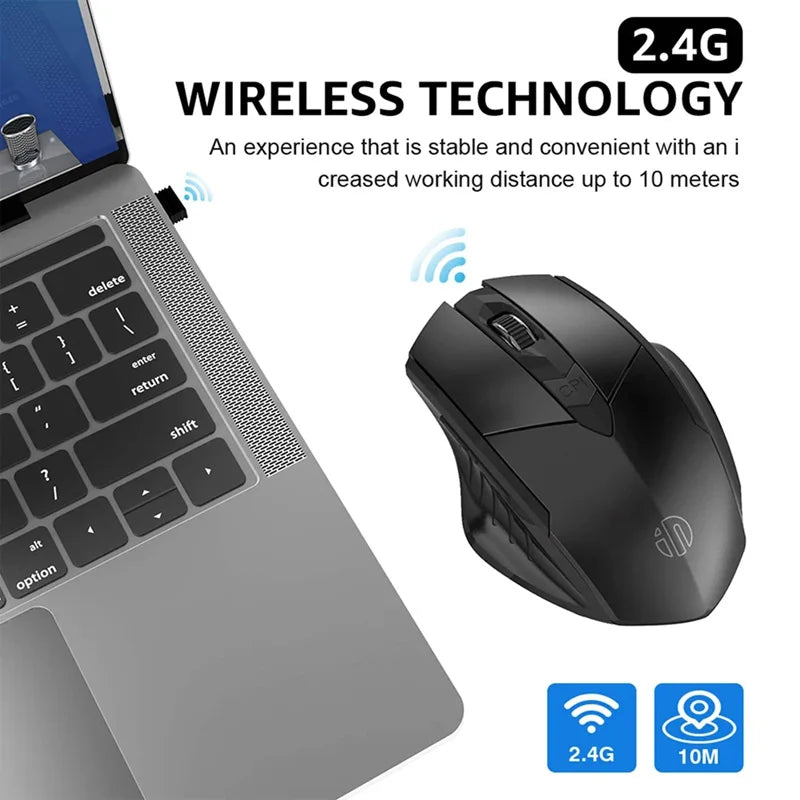 Bluetooth Compatible Mouse Rechargeable 2.4G INPHIC PM6 Wireless Mouse Office Mute Support PC Laptop Tablet Smartphone Universal