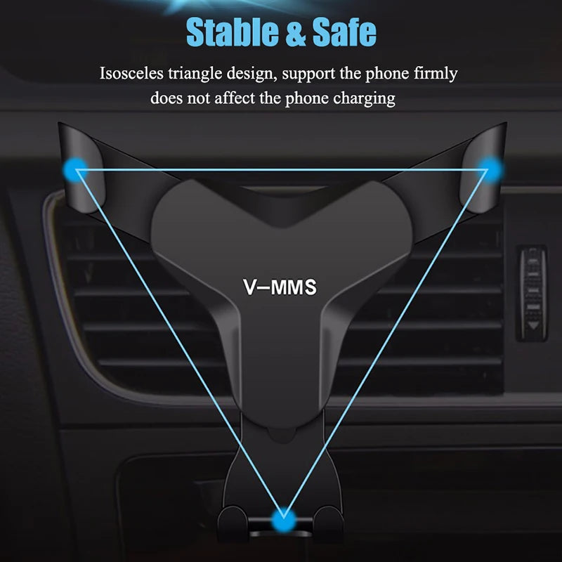 Cellphone Bracket Double Triangle Fixation Multifunctional Gravity Car Air Vent Phone Stand for Auto Phone Accessories Holder