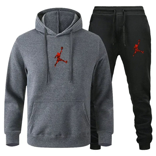 Spring and winter men and women can pullover hoodie + jogging pants two-piece hip hop sportswear suit fashion trend