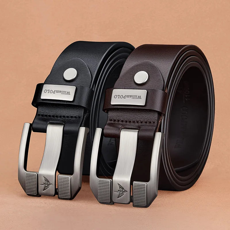 Men's casual belt fashion needle buckle cowhide belt retro style pants belt