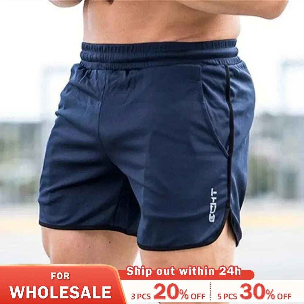 Men Summer Running Shorts Fitness Quick-drying Sport Shorts Breathable Mesh Workout Gym Short Pants Casual Sportswear Jogger