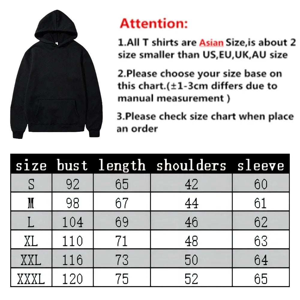 DC Letter Men's Hoodie Men's and Women's Fashion Simple Long Sleeve Sweatshirt Autumn and Winter Street Trend Large Gym Hoodie