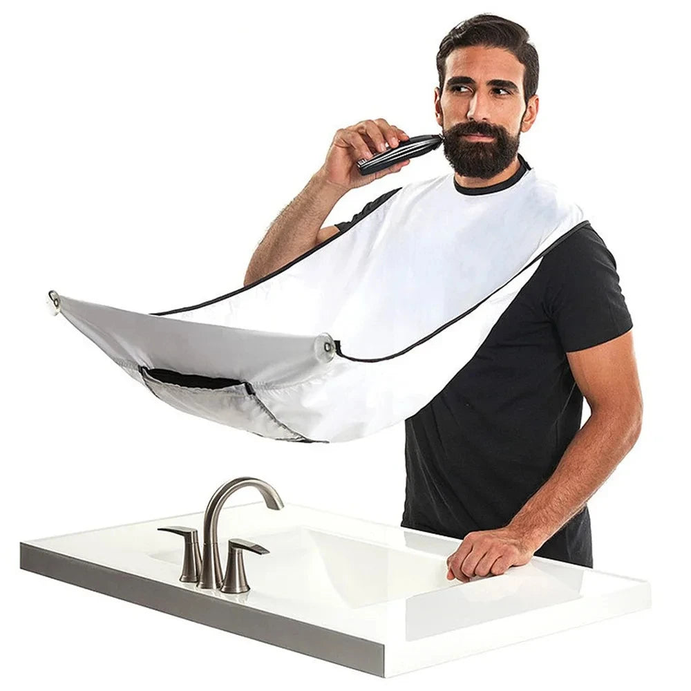 Male Shaving Apron Beard Catcher Cape Care Bib Face Shaved Hair Adult Bibs Shaver Cleaning Hairdresser Gift for Man Clean Apron