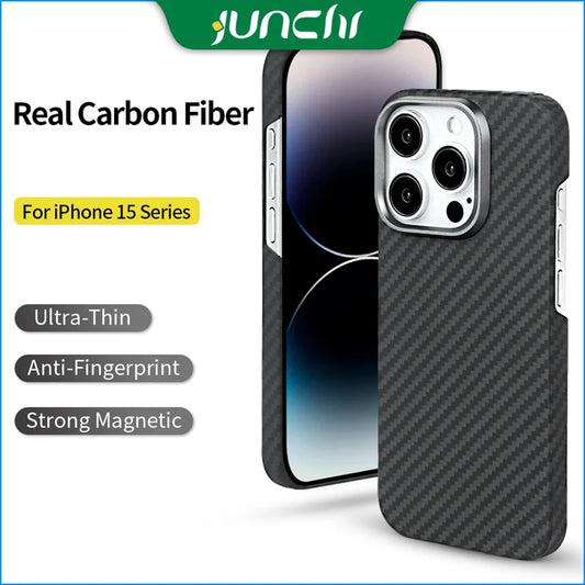 For Magsafe Magnetic Carbon Fiber Case For iPhone 15 Pro Max Cover 1500D Ultra Thin Aramid Fiber Cases for iPhone 15 15 Pro