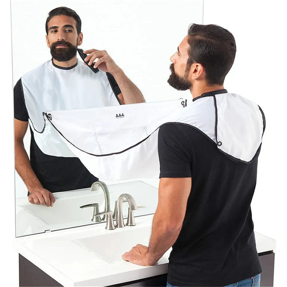 Male Shaving Apron Beard Catcher Cape Care Bib Face Shaved Hair Adult Bibs Shaver Cleaning Hairdresser Gift for Man Clean Apron