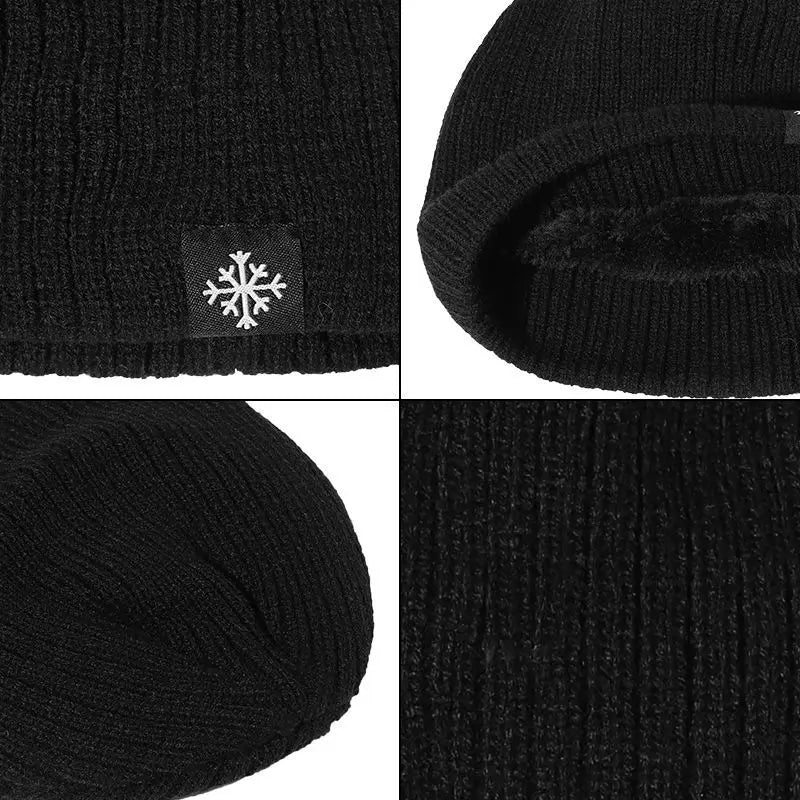 Autumn and Winter Thick Fleece Blended Knitted Hat for Men and Women