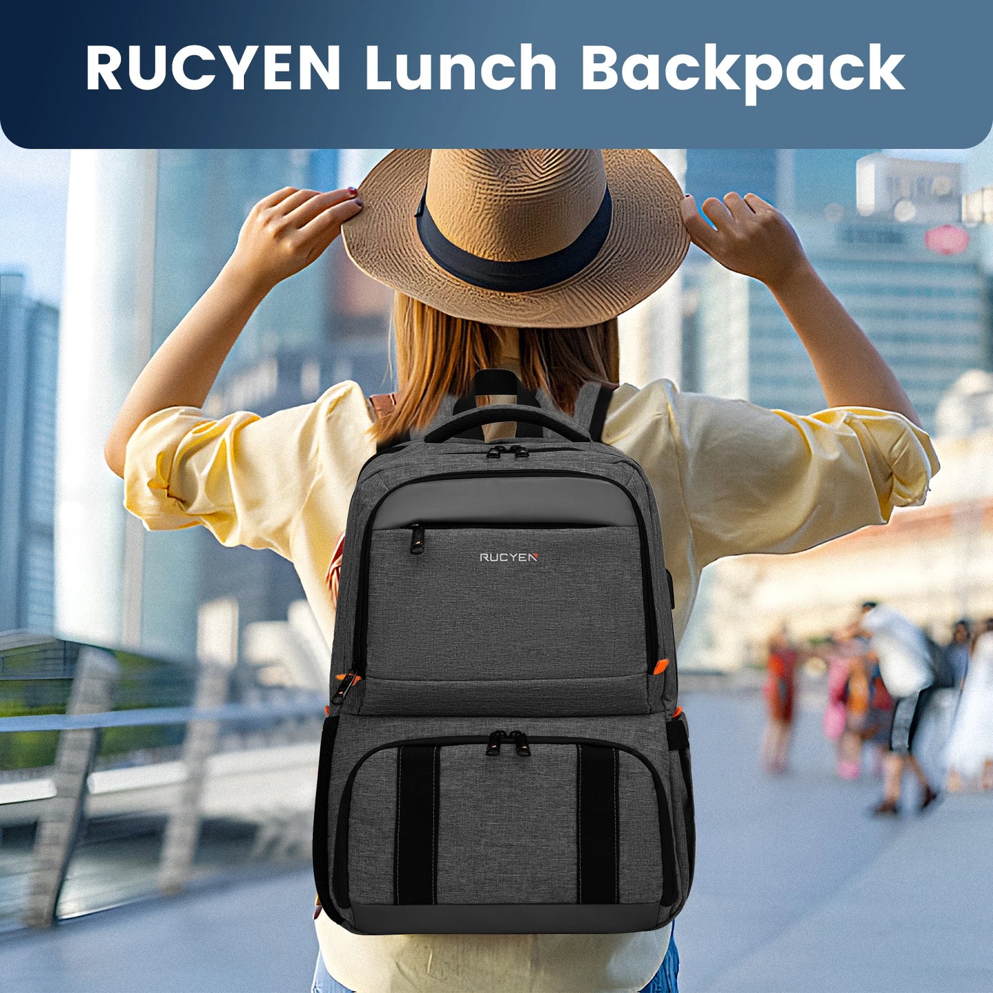 Lunch Backpack Insulated Cooler Picnic Bag Multifunctional Travel Bag Large Capacity Outdoor Picnic Camping Waterproof Backpack