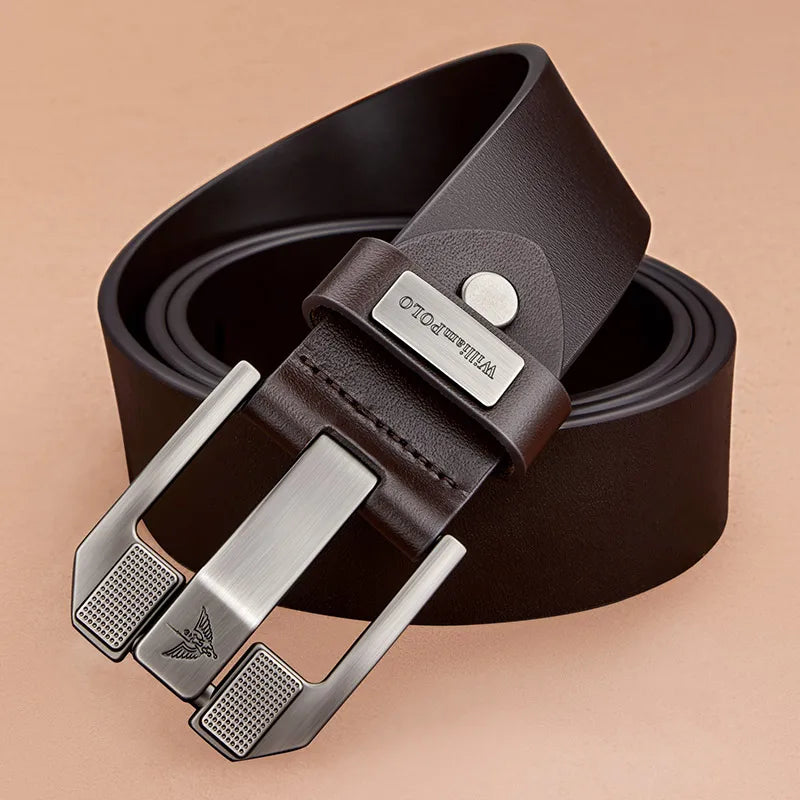 Men's casual belt fashion needle buckle cowhide belt retro style pants belt