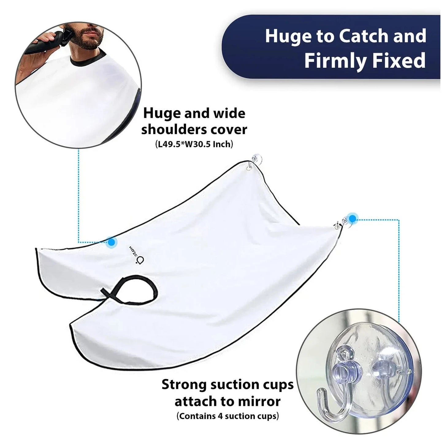 Male Shaving Apron Beard Catcher Cape Care Bib Face Shaved Hair Adult Bibs Shaver Cleaning Hairdresser Gift for Man Clean Apron