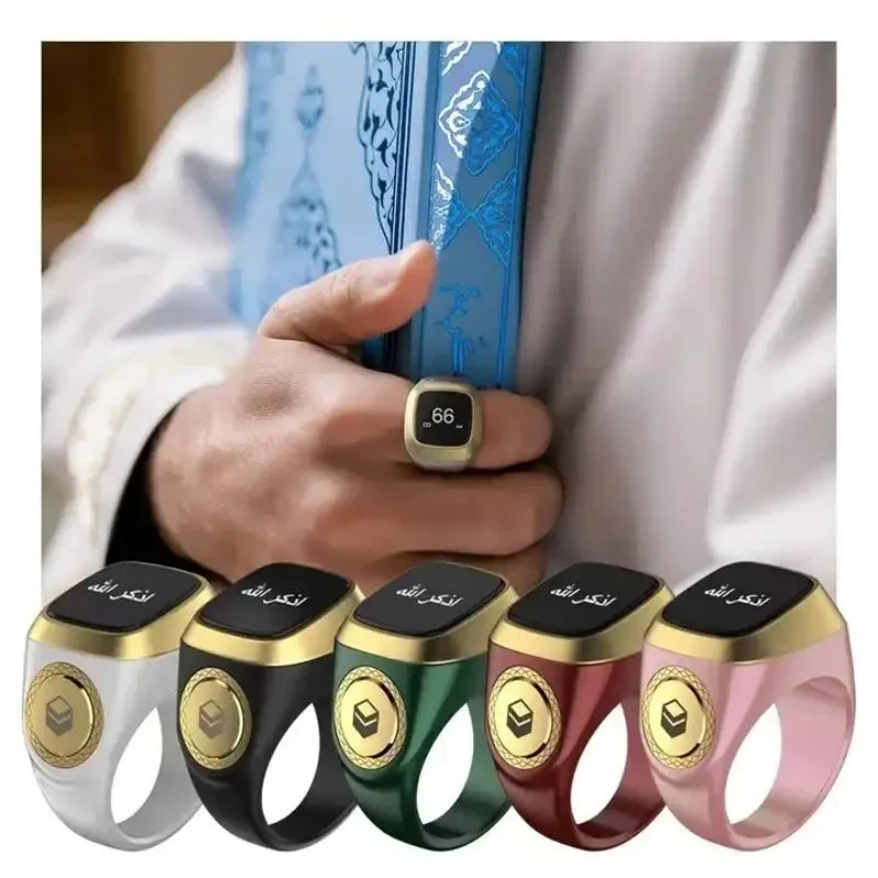 Smart Tasbih Tally Counter Ring For Muslims Zikr Digital Tasbeeh 5 Prayer Time Reminder Bluetooth High-end Smart Wearable Rings