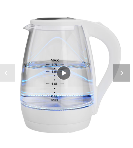 Electric Kettle Teapot Quick Heating Hot Water Boiling Tea Pot Glass Blue Light Heating Kettles Auto-Power Off Boiler