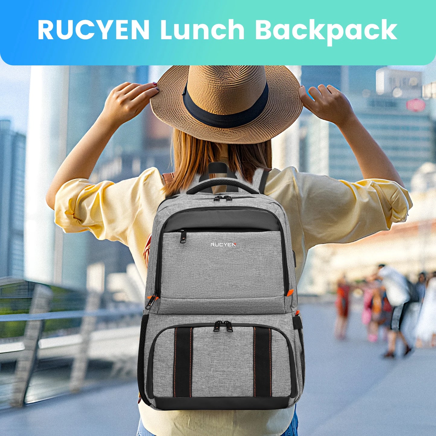 Lunch Backpack Insulated Cooler Picnic Bag Multifunctional Travel Bag Large Capacity Outdoor Picnic Camping Waterproof Backpack